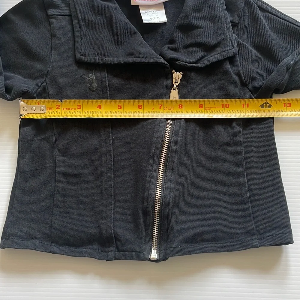American Girl Moto faded black jacket size S 7/8